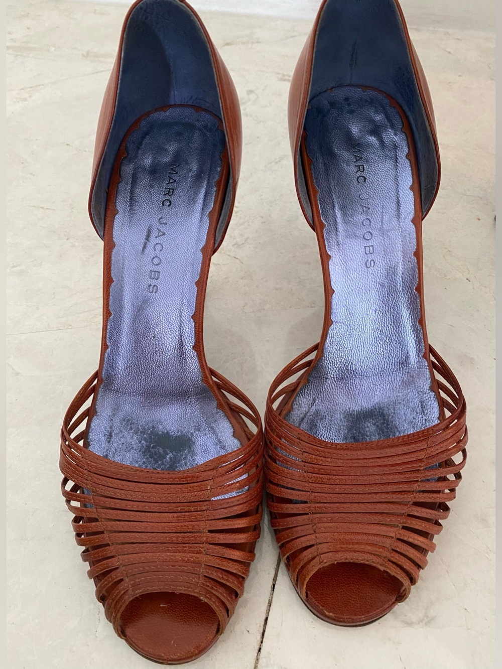 Vintage Marc Jacobs Terracotta D’orsay Peep-Toe Heels